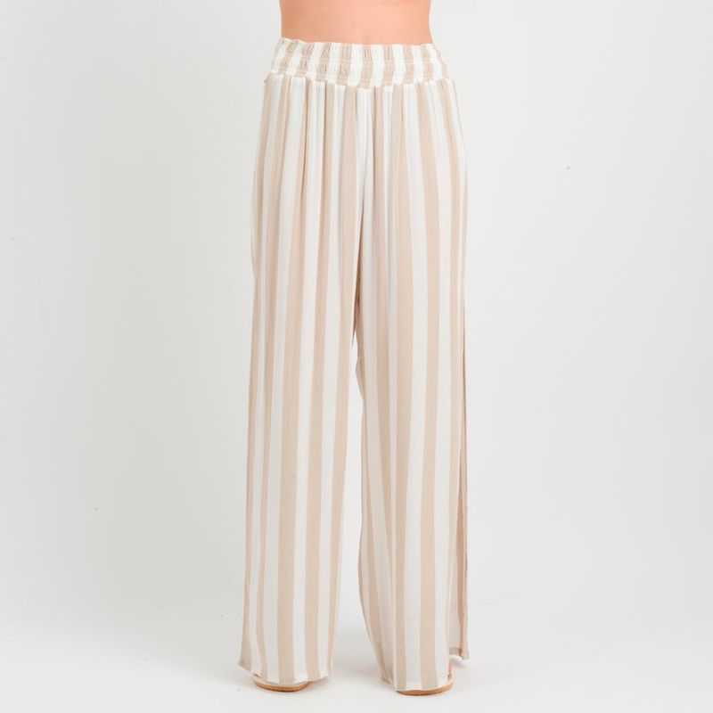 O'NEILL - PANTALON PATI STRIPE  BEIGE CLARO