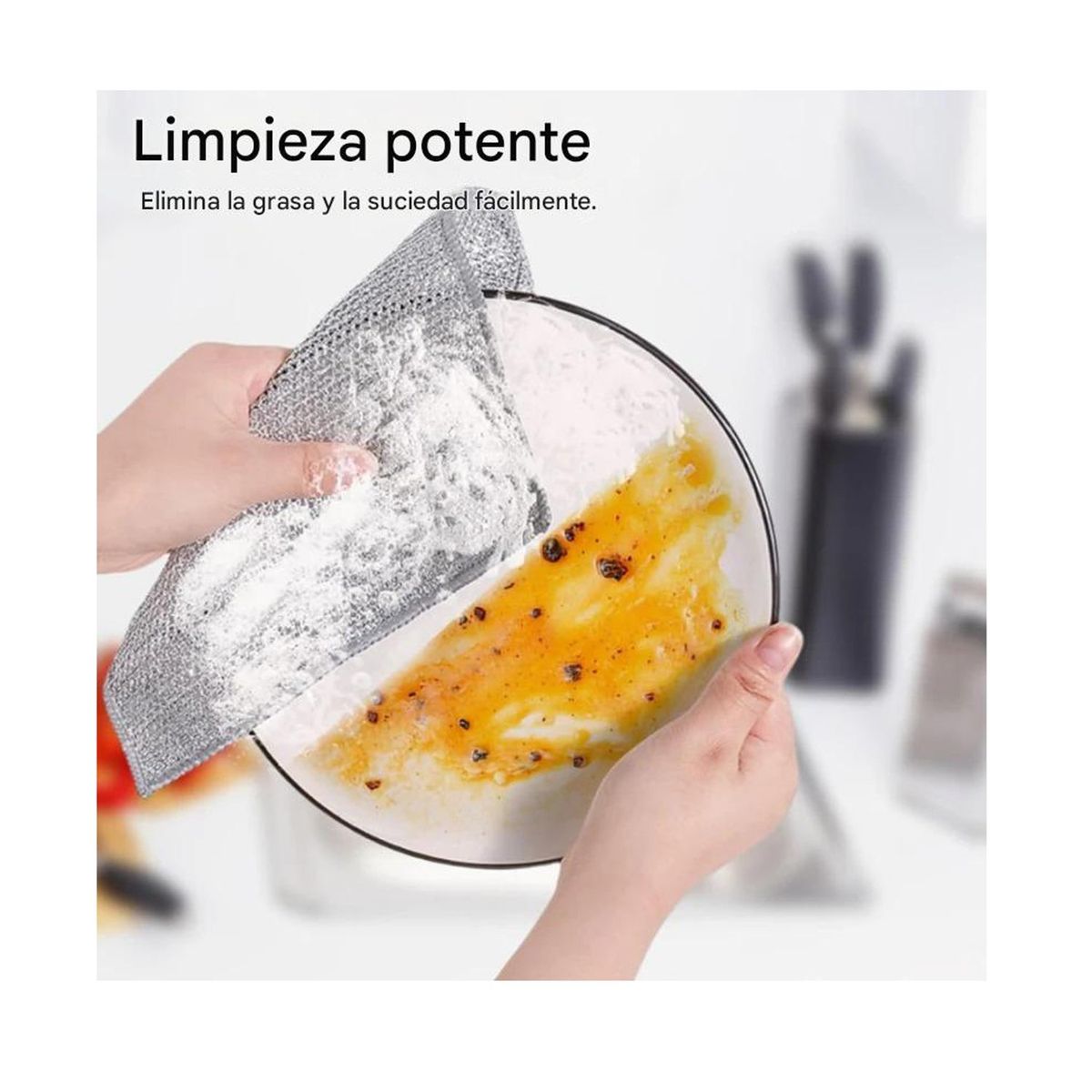 GENERICO - Paño Fibra Metálica Limpieza Reutilizable Cocina 30x30cm