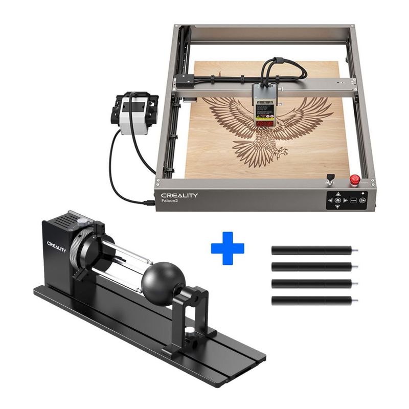 CREALITY - Falcon2 12W + Rotador de Grabado Laser Pro Creality - Grabadora Láser y Cortadora Láser CNC