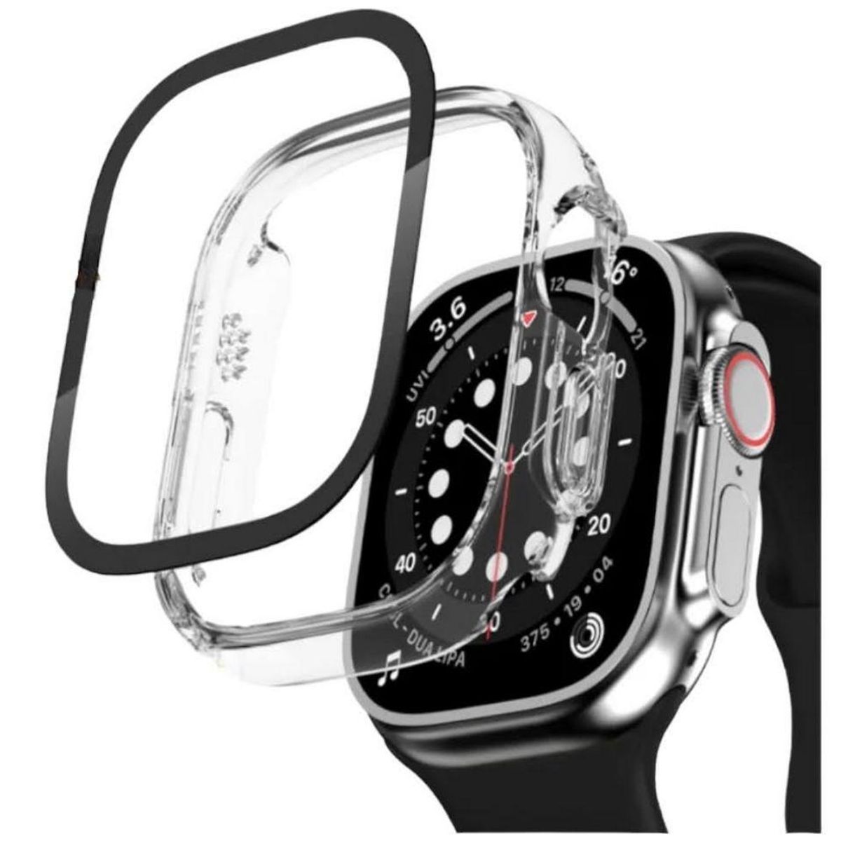 GAOR - Funda para Apple Watch Ultra 49mm case  de Marco + Lamina Vidrio - Transparente