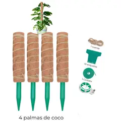GENERICO - Kit Tutor De Musgo Para Plantas 52 Cm Verde Fibra Coco