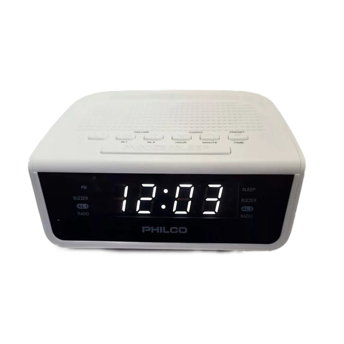 PHILCO - Radio Reloj Despertador con Alarma Dual y Radio FM Philco