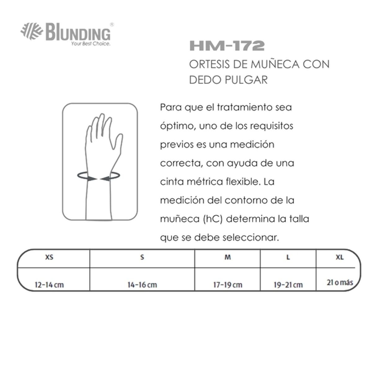 BLUNDING - Ortesis De Muñeca Con Dedo Pulgar Talla XL Izquierda