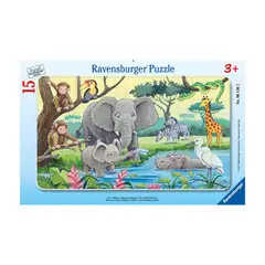 RAVENSBURGER - Puzzle enmarcado - Animales de África
