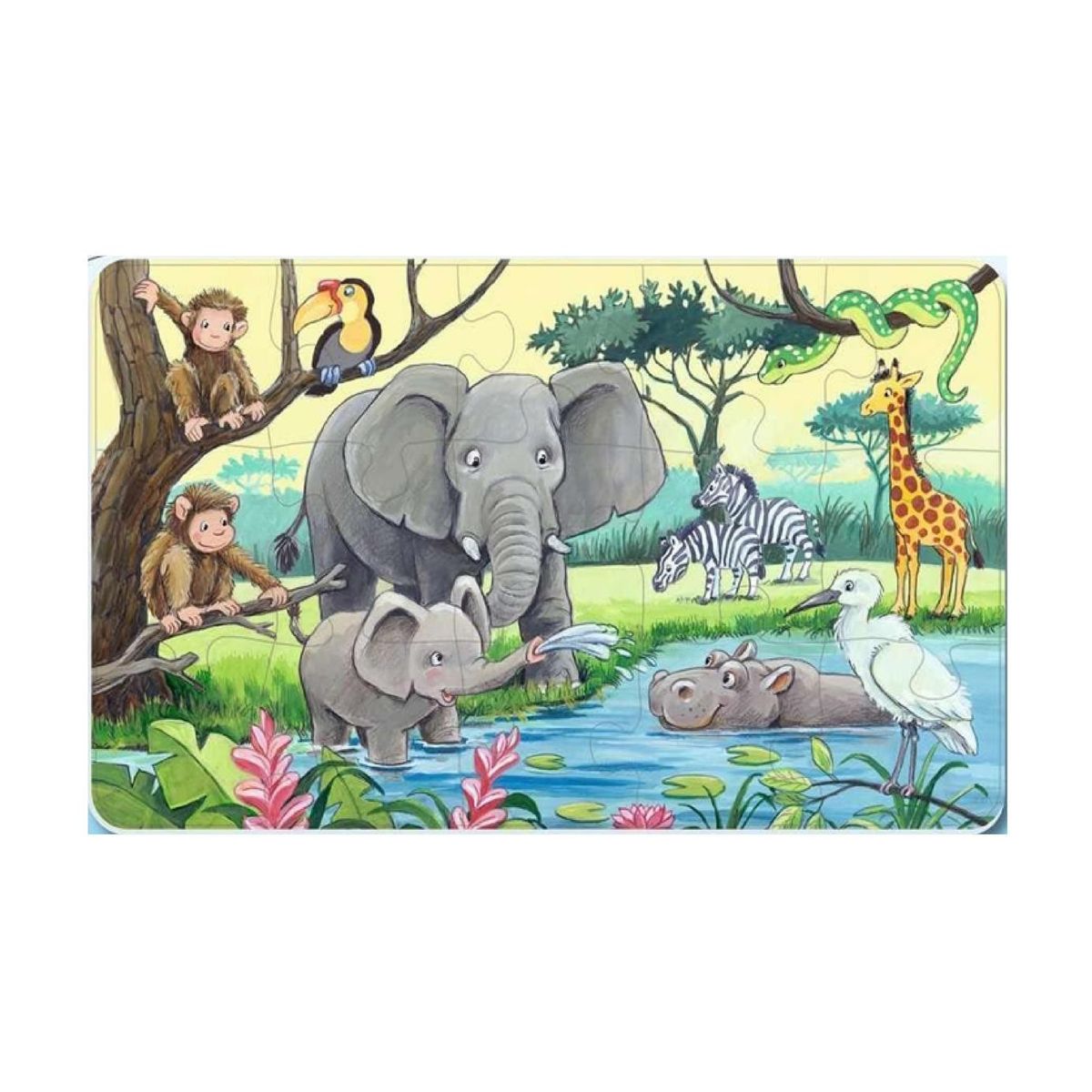 RAVENSBURGER - Puzzle enmarcado - Animales de África