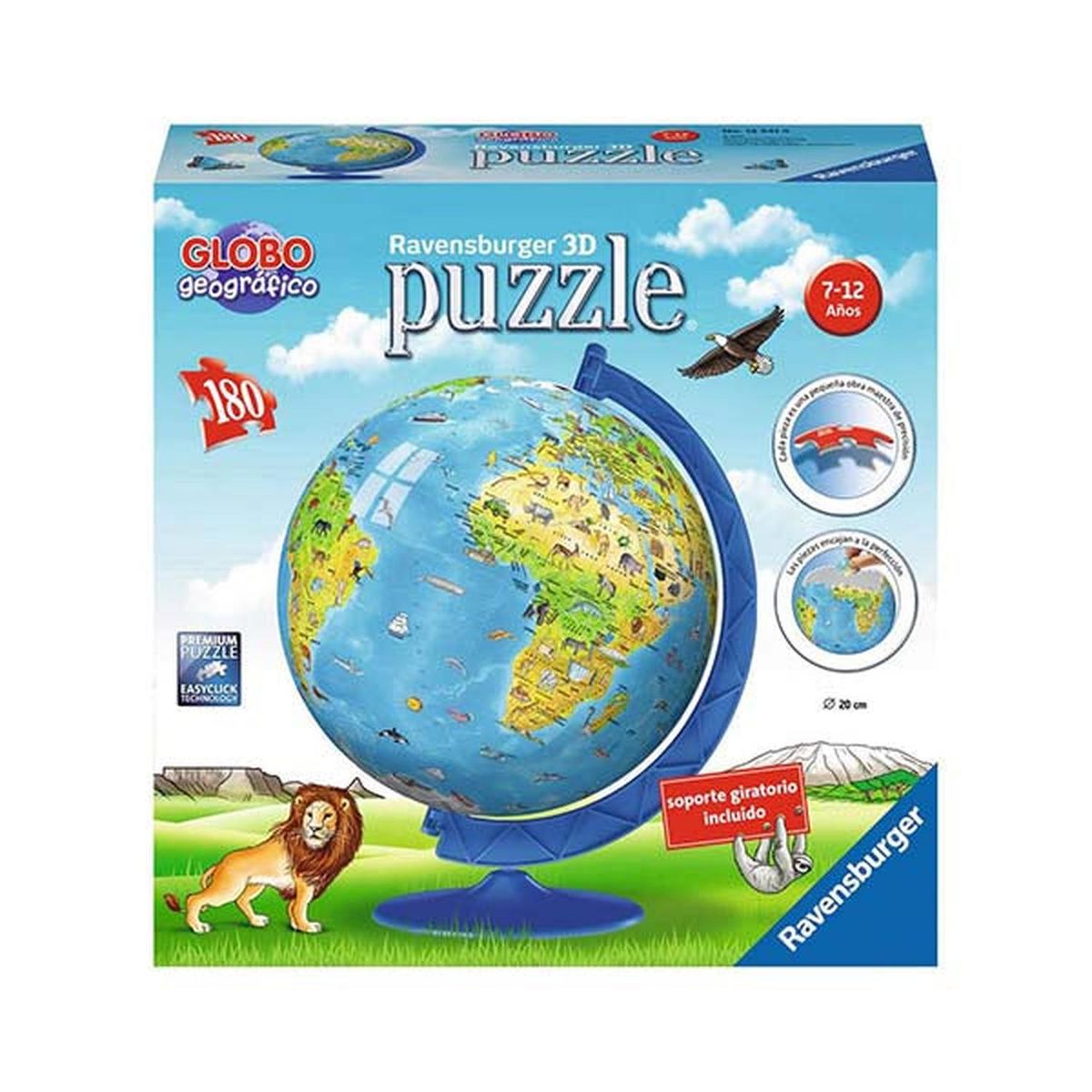 RAVENSBURGER - Puzzle 3D Globo terráqueo animales