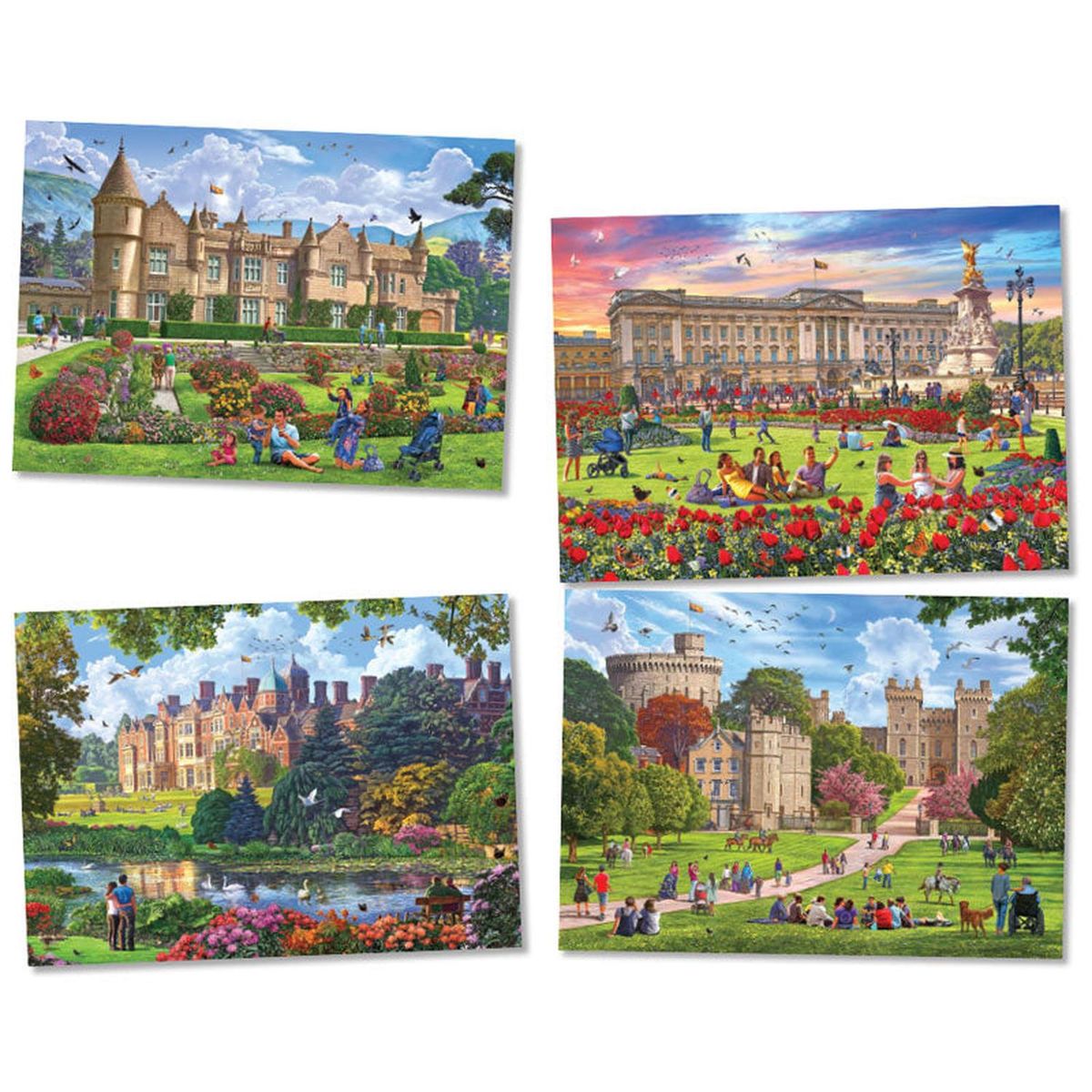 RAVENSBURGER - Puzzle Días felices residencia real - 4x500 piezas