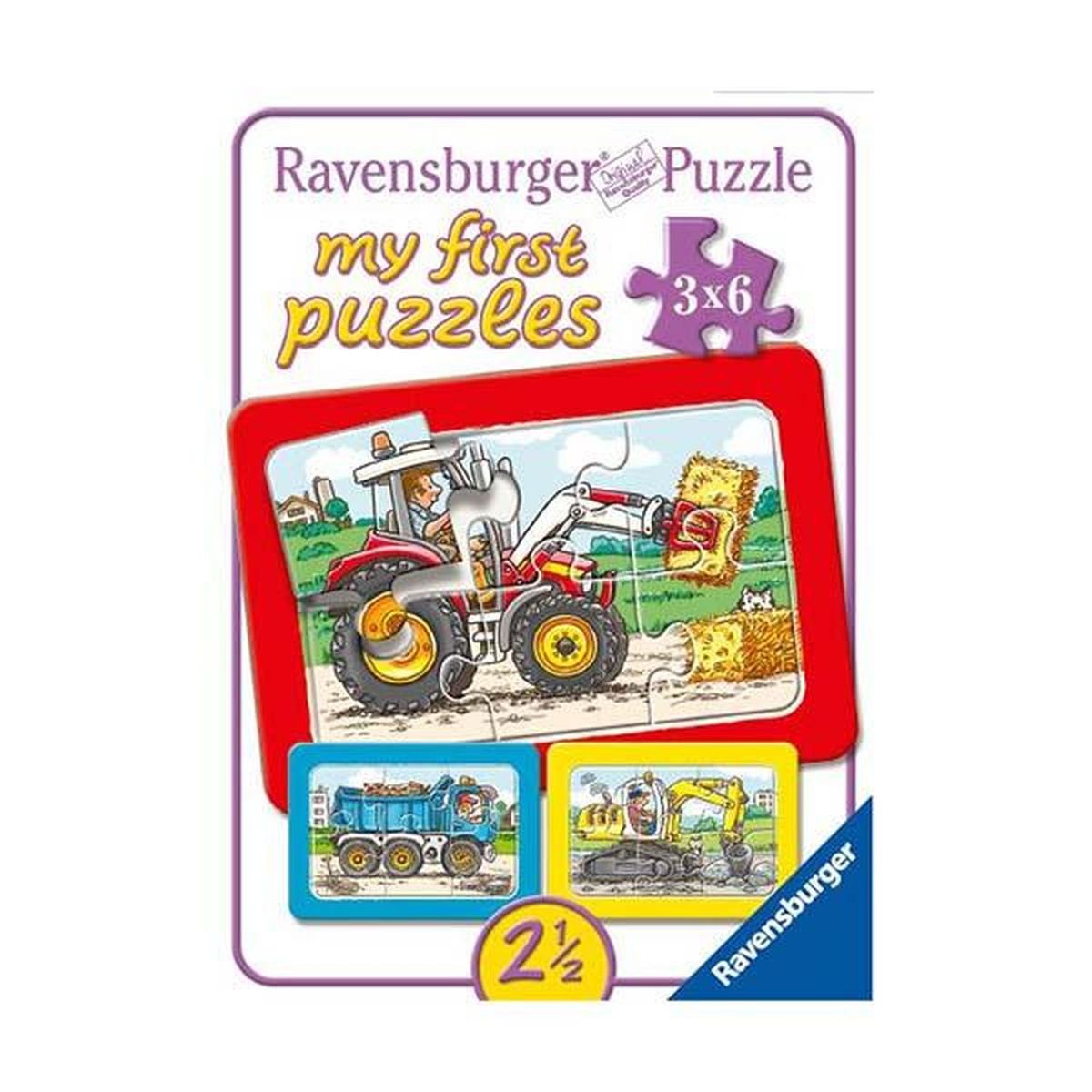 RAVENSBURGER - Mi primer puzzle - Excavadora, tractor y camión