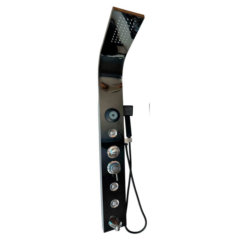 GENERICO - COLUMNA DUCHA BLACK CENTRAL Y MANUAL 120 X 15 CM con BLUETOOTH