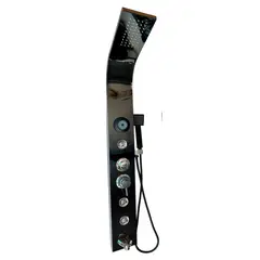 GENERICO - COLUMNA DUCHA BLACK CENTRAL Y MANUAL 120 X 15 CM con BLUETOOTH