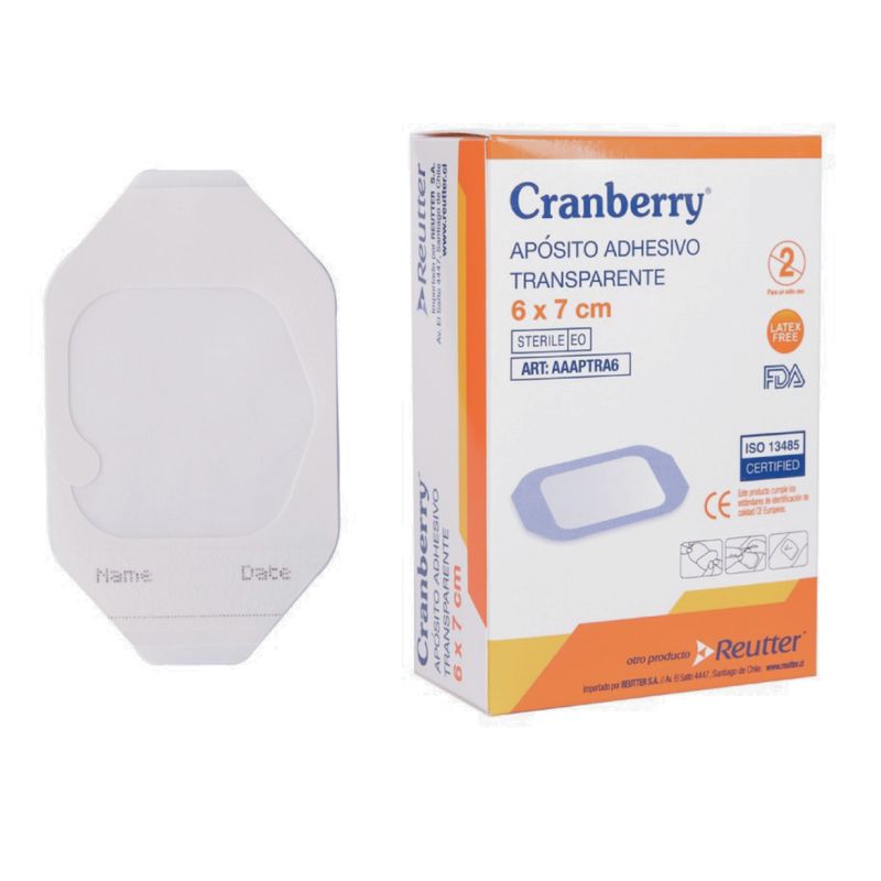 CRANBERRY - Apósito Adhesivo Transparente 6x7cm pack 5 Unidades