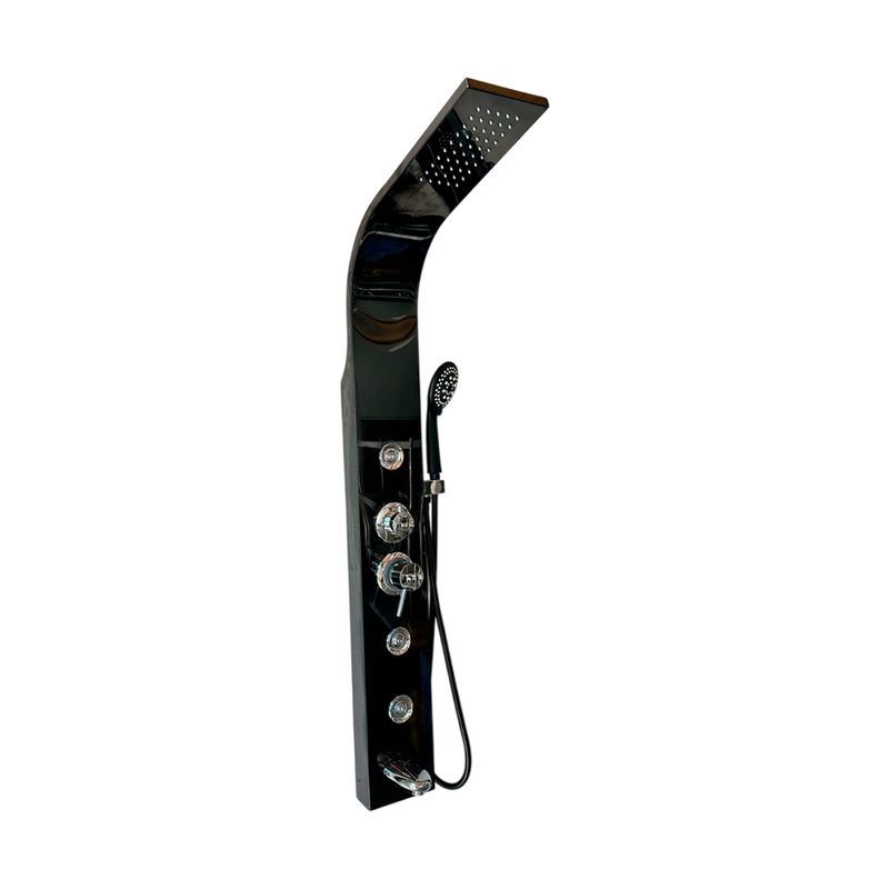 GENERICO - COLUMNA DUCHA BLACK 3 JETS DUCHA CENTRAL Y MANUAL 120 X 15 CM