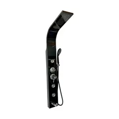 GENERICO - COLUMNA DUCHA BLACK 3 JETS DUCHA CENTRAL Y MANUAL 120 X 15 CM