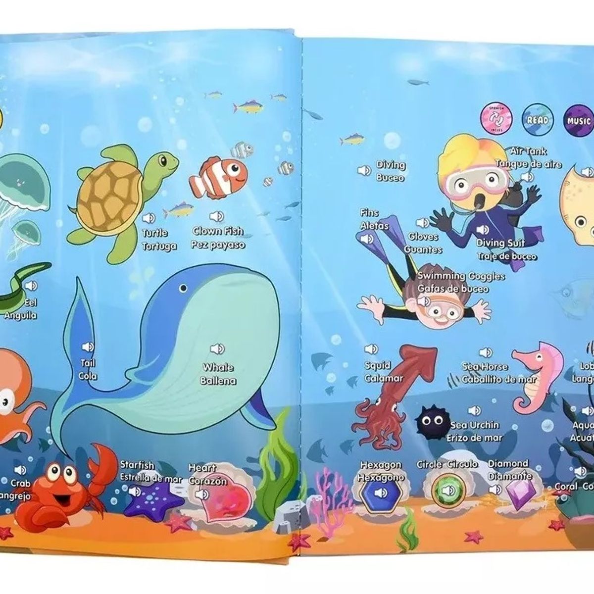 GENERICO - Libro Interactivo Con Sonidos Aprendizaje Ingles Español