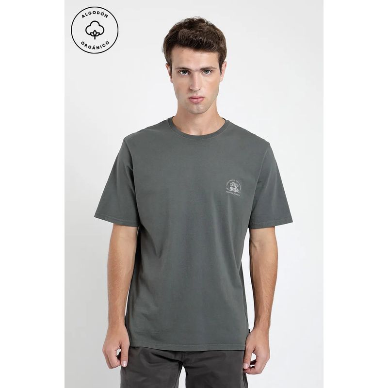 FROENS - Polera manga corta hombre Traveling verde  algodón orgánico Froens