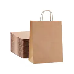 GENERICO - Bolsa Papel Kraft 29x27x16cm Asas Manilla Caja 200 Unidades