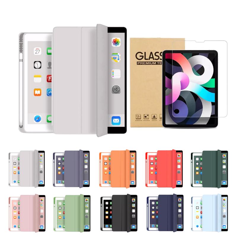 GENERICO - Fundas iPad Más Lámina De Vidrio Para iPad Mini 4-5 - Gris
