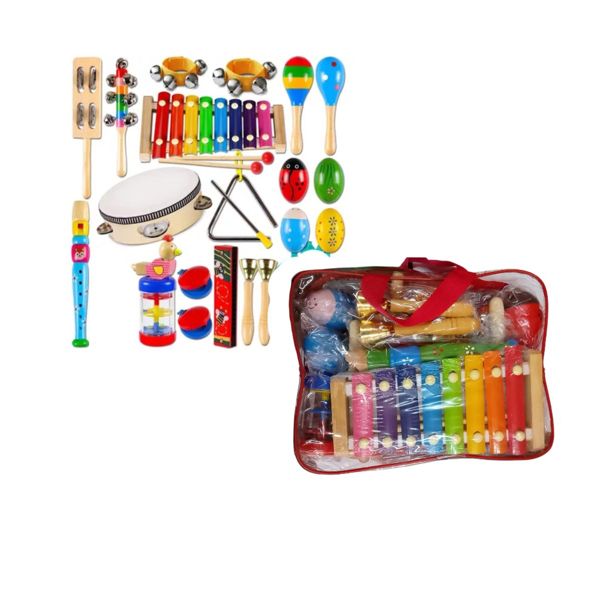 ARTIDIX - Set De Instrumentos Maleta Musical De Madera Niños