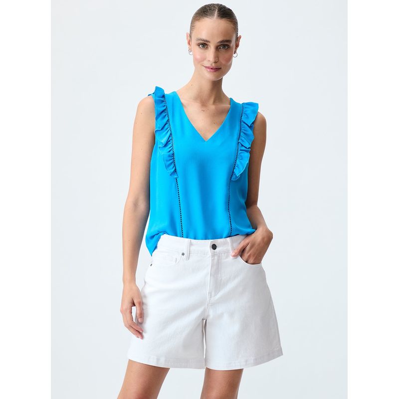 IO - Blusa Sin Mangas Azulino Mujer Io
