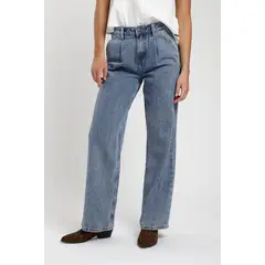 FROENS - Pantalón jeans pinzas mujer