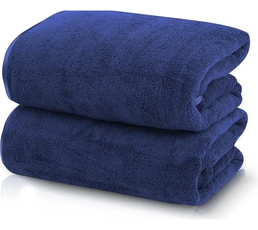 Set De 2 Toallas Grande De Bano Toallon 100 x 140 Cm Microfibra
