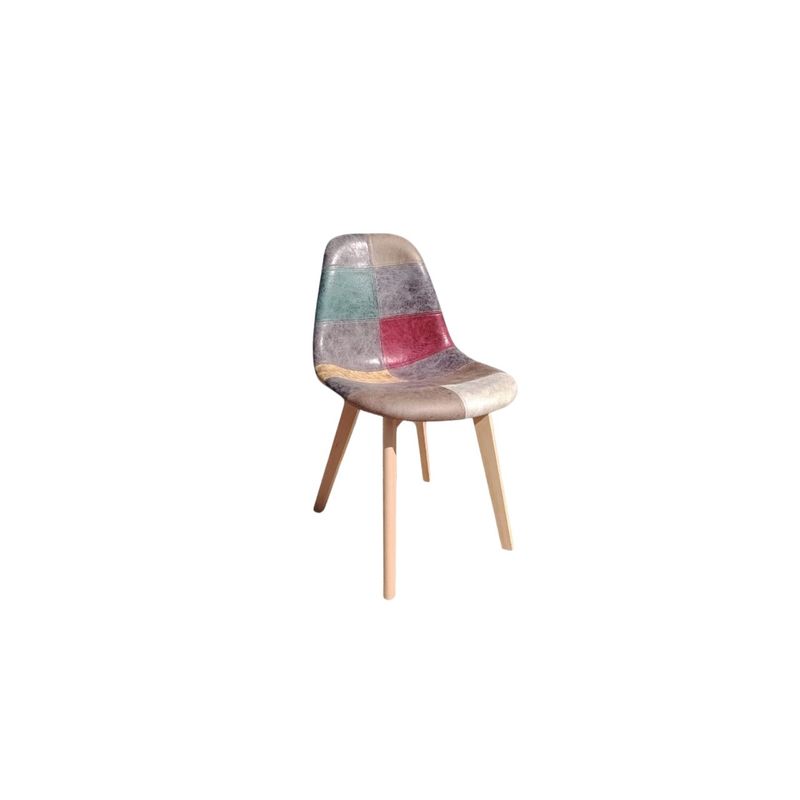 GENERICO - Silla Patchwork Da Vinci Patas de Madera Gris