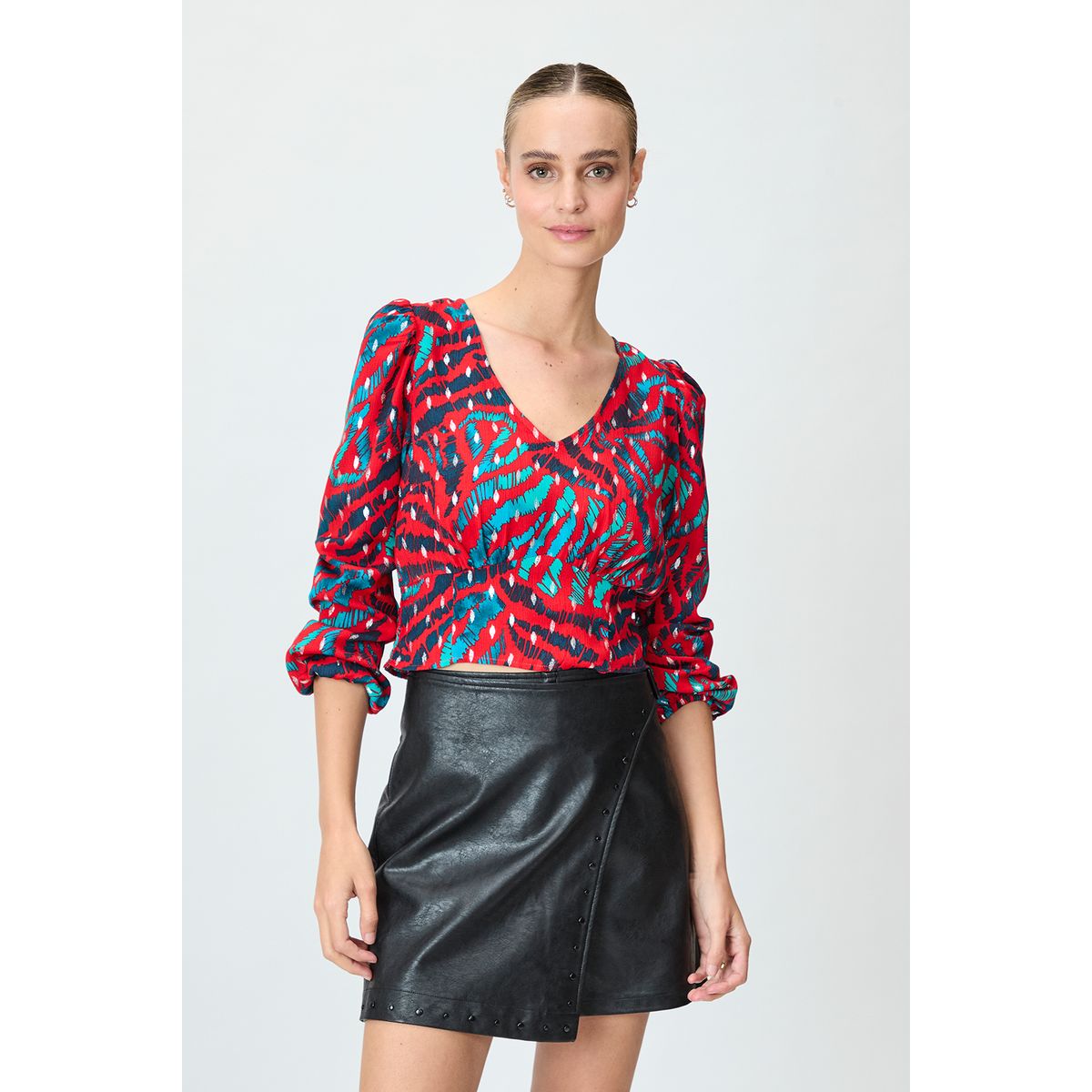 IO - Blusa Manga Larga Rojo Mujer Io