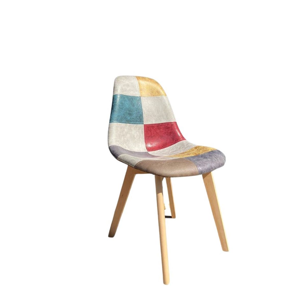 GENERICO - Silla Patchwork Da Vinci Patas de Madera Beige