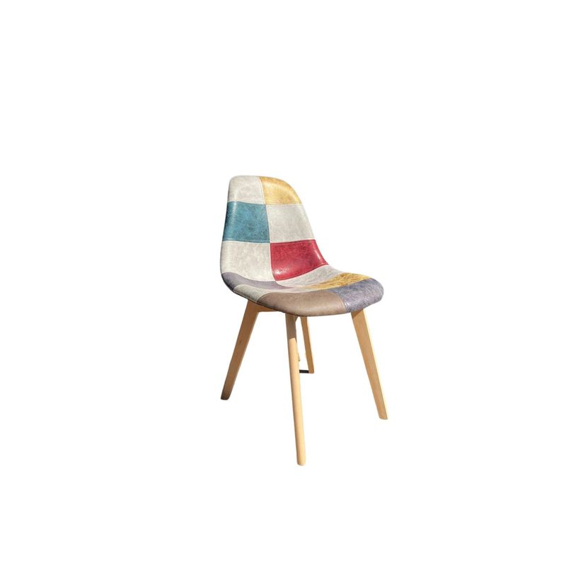 GENERICO - Silla Patchwork Da Vinci Patas de Madera Beige