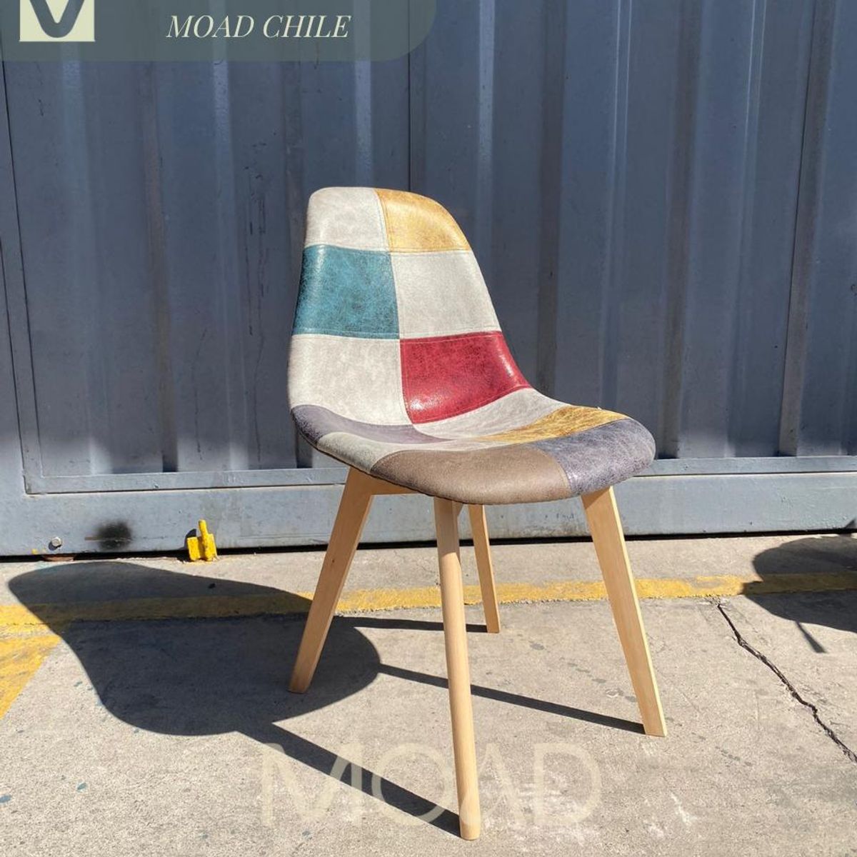 GENERICO - Silla Patchwork Da Vinci Patas de Madera Beige