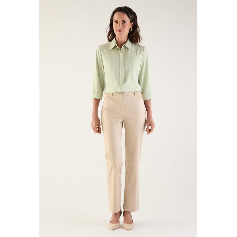 MA GRIFFE - Blusa Manga Larga Verde Agua Mujer Magriffe
