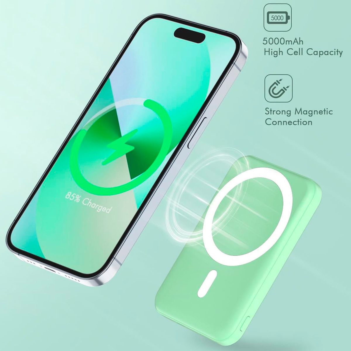 JOIGO - Powerbank Compatible Con Magsafe 5.000ma Char-11051 Turquesa