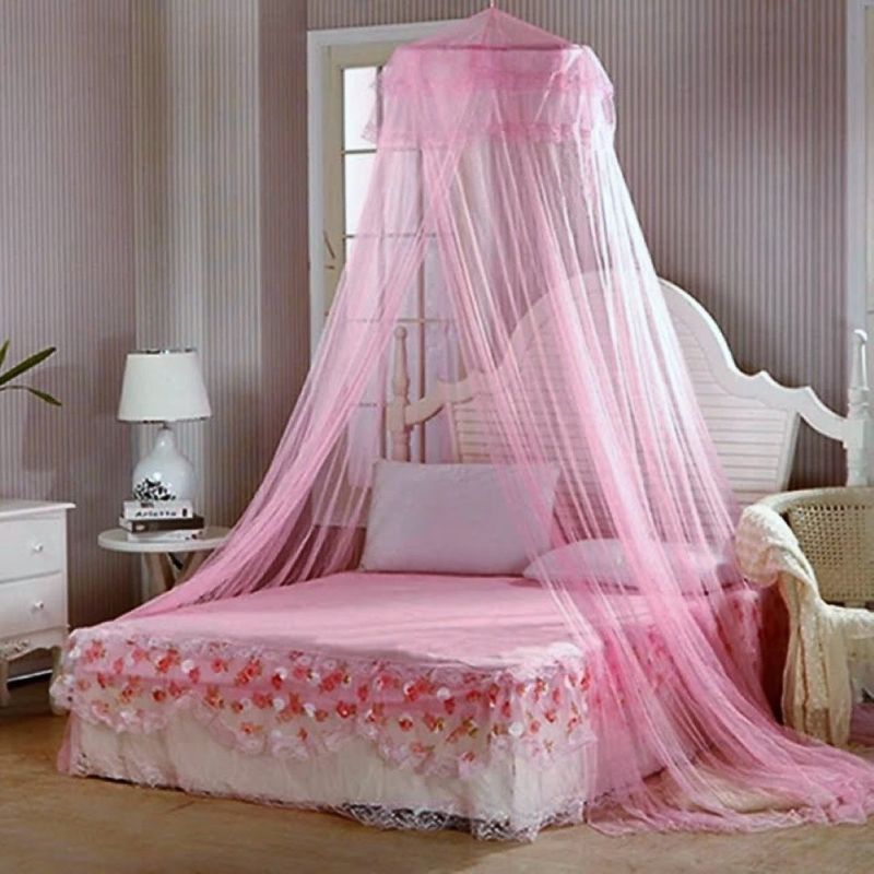 GENERICO - Malla Mosquitera Grande Abierta Para Cama 2 Plazas - Rosado