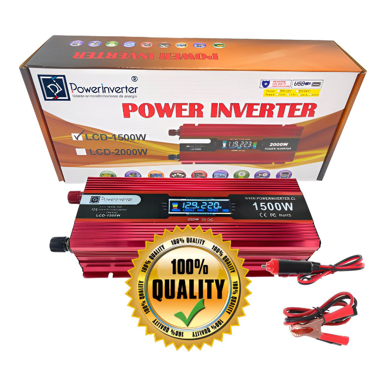 GENERICO - INVERSOR DE VOLTAJE 12VDC220VAC 1500W PRO X