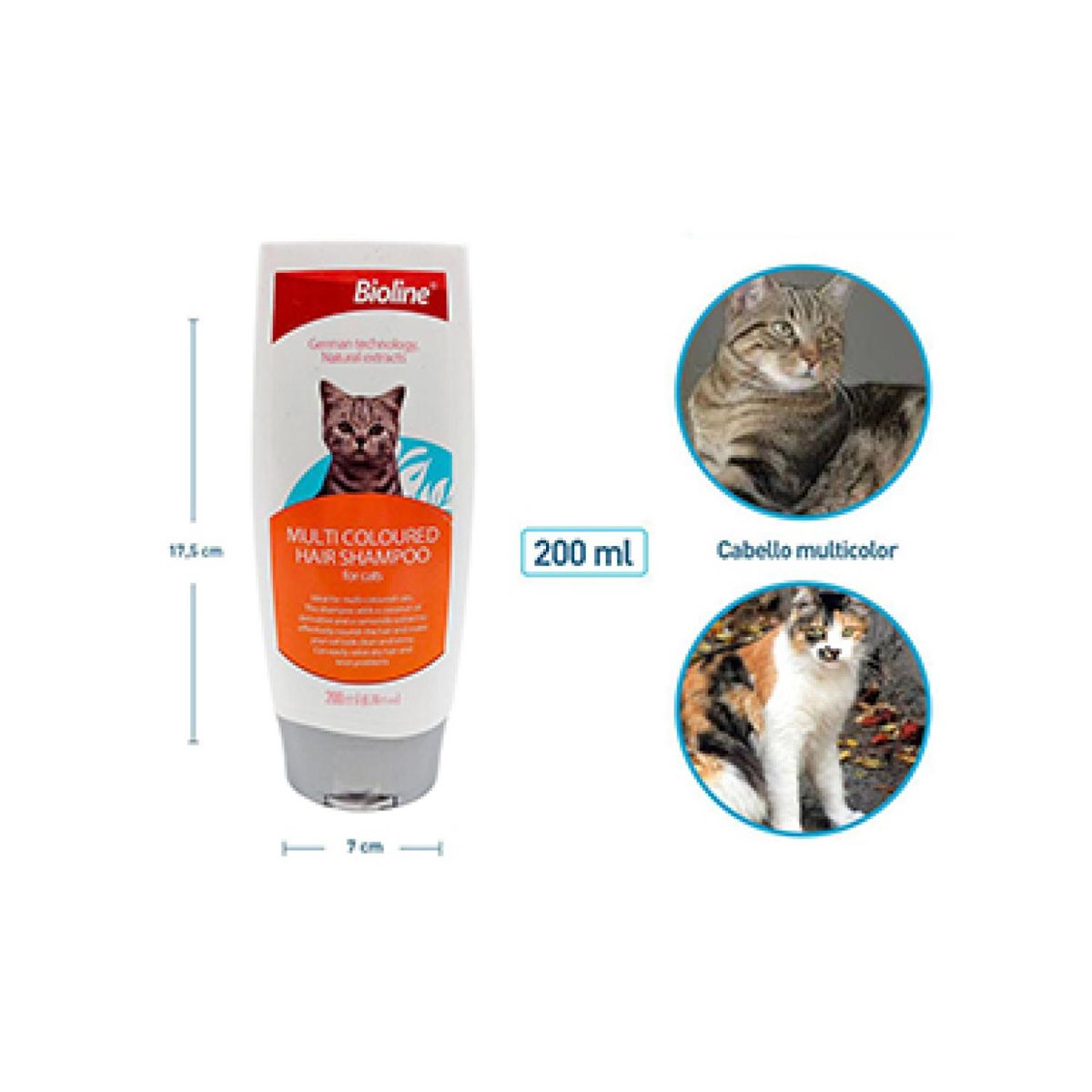 GENERICO - Shampoo Para Gatos Con Pelaje Colorido 200ml Bioline