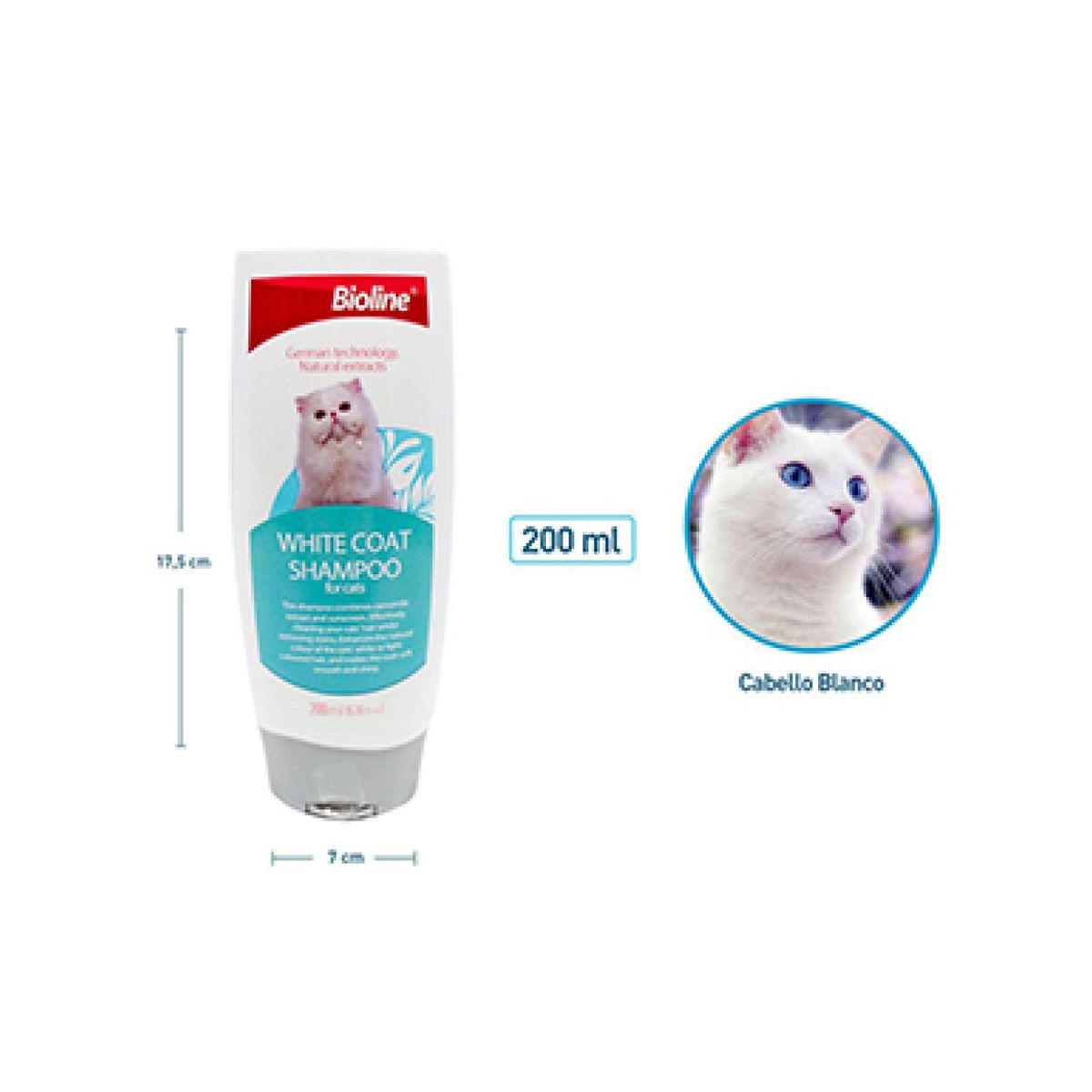 GENERICO - Shampoo Para Gatos Con Pelaje Blanco 200ml Bioline