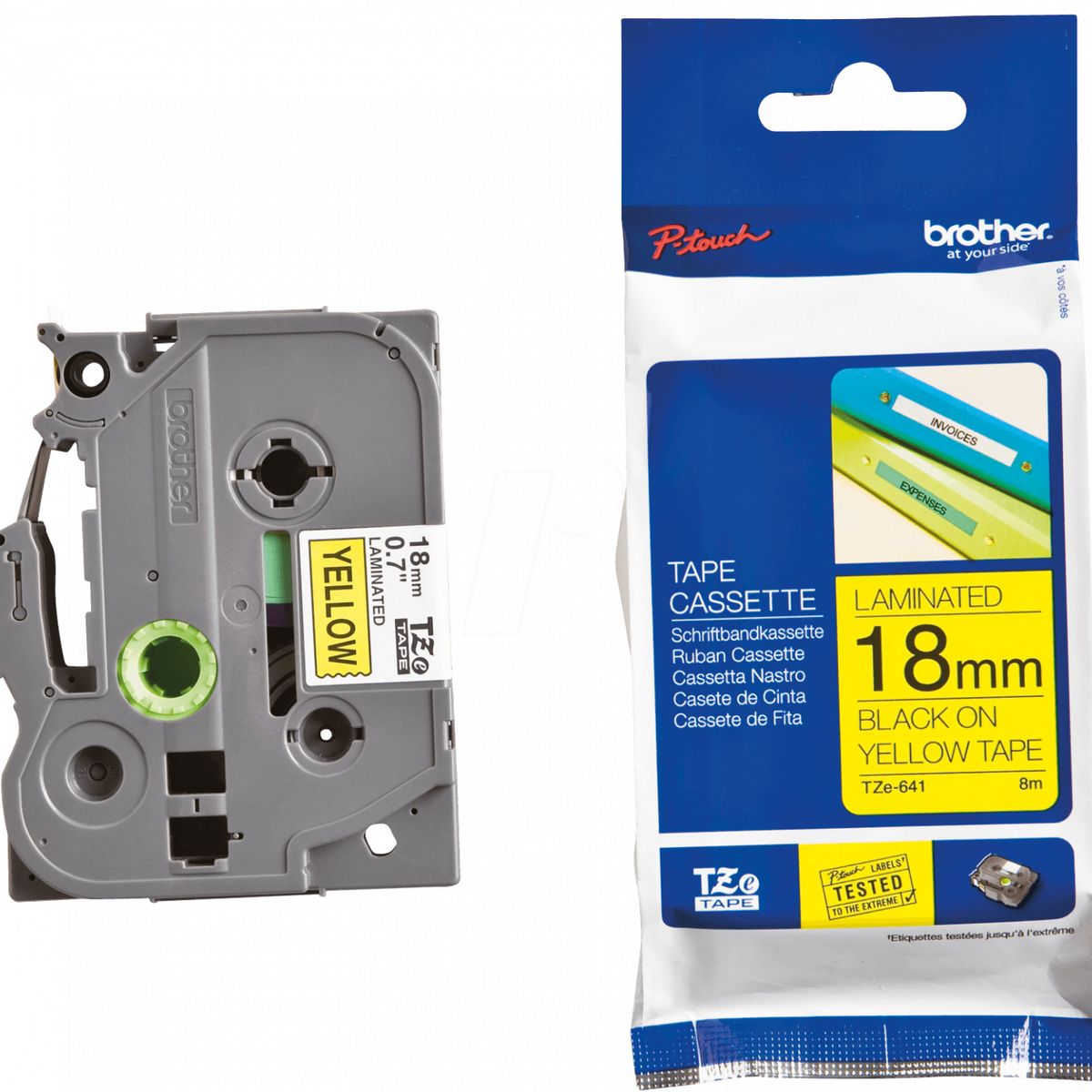 BROTHER - Cinta Etiquetadora TZE-641 18mm Negro En Amarillo