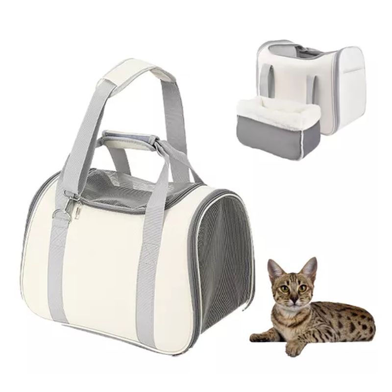 GENERICO - Bolsa mochila transporte de perro y gato 20 L blanco