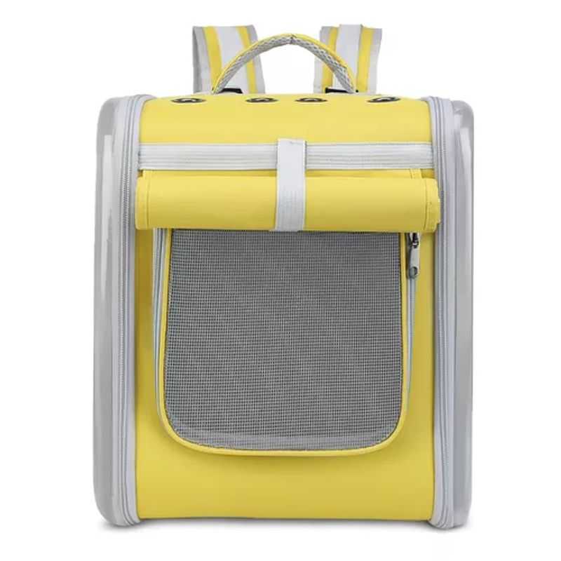 GENERICO - Bolso mochila para transporte perros y gatos amarillo