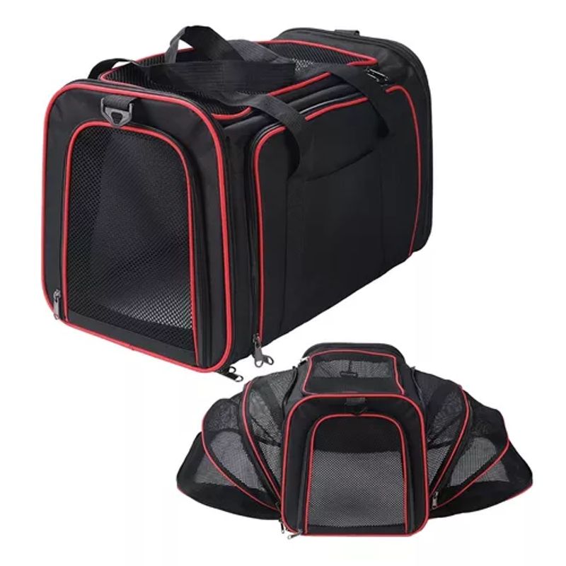 GENERICO - Bolso mochila transportador grande para mascotas dos en uno negro