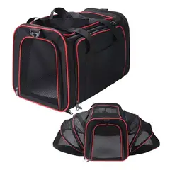 GENERICO - Bolso mochila transportador grande para mascotas dos en uno negro