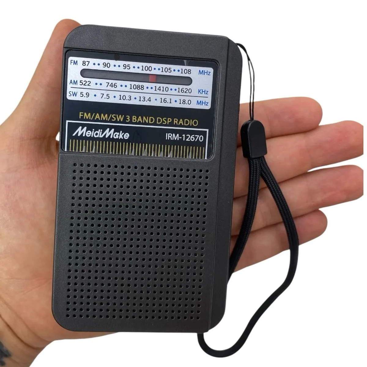 GENERICO - RADIO PARLANTE PORTÁTIL FMAMSW RECARGABLE DE BOLSILLO PLOMO