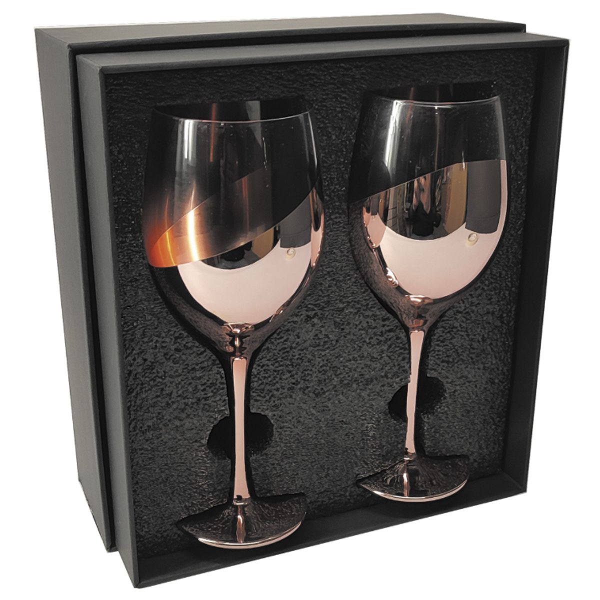 KUSASA - SET 2 COPAS DE VINO ENCOBRIZADAS