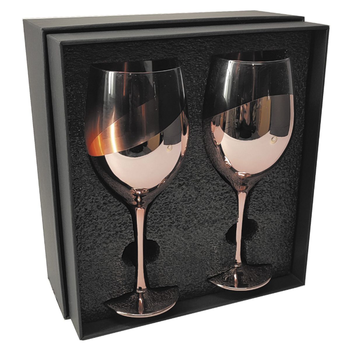 KUSASA - SET 2 COPAS DE VINO ENCOBRIZADAS