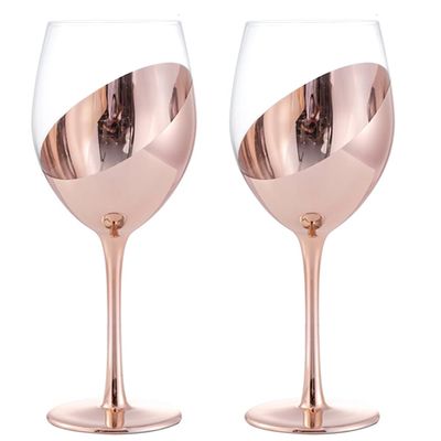 Imagen 2 del producto SET 2 COPAS DE VINO ENCOBRIZADAS