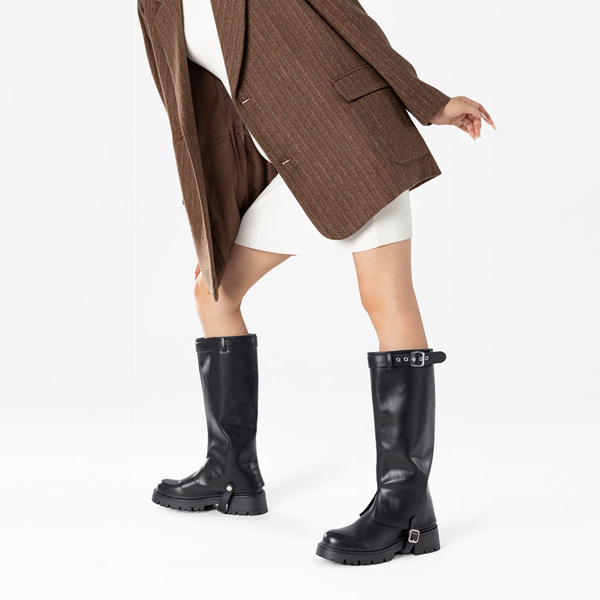 WEIDE - Bota Larga Mujer Eco Cuero De Moda Desmontable Weide CZY616