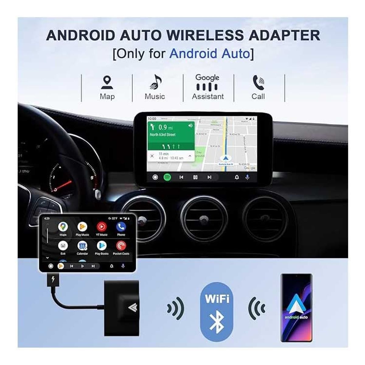 EON - Android Auto Inalambrico Adaptador Inalambrico Wireless