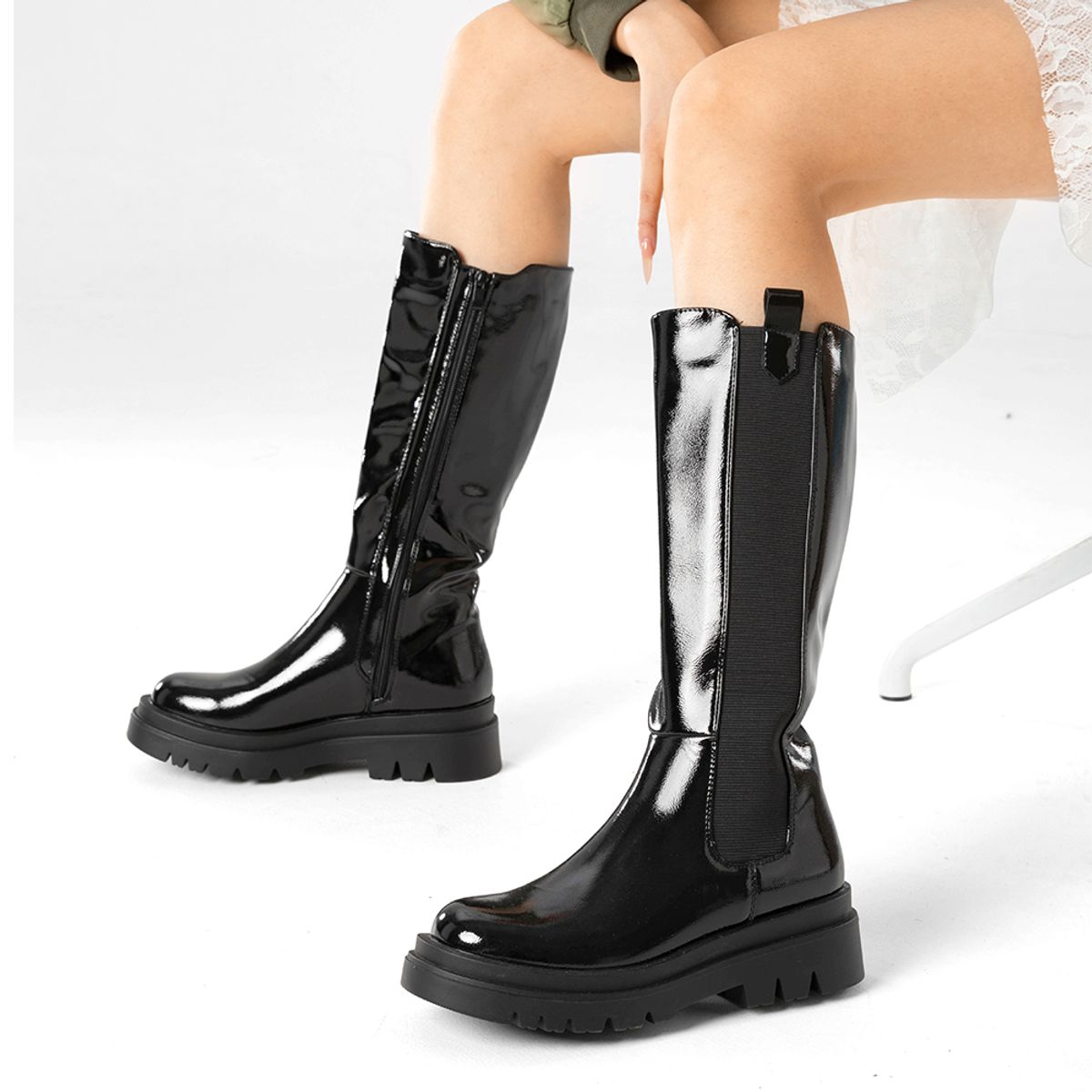 WEIDE - Botas Largas Mujer Eco Cuero Plataforma De Moda Weide DH88