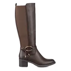 WEIDE - Bota Larga Mujer Casual Eco Cuero Tacon Grueso ZS71