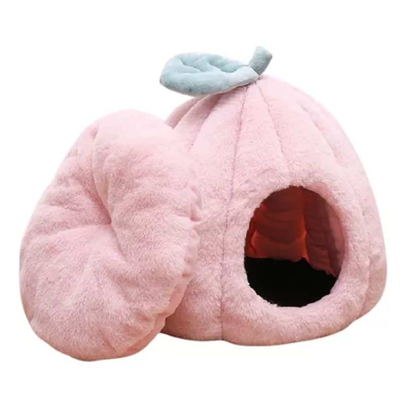 GENERICO - Cama para mascotas iglú felpa suave L rosado